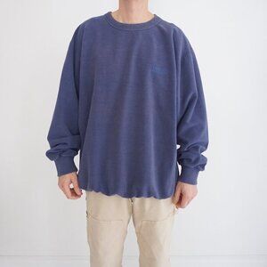 VTG Northern Elements Blue 100% Casual Soft Relaxed Cotton Crewneck Sweater L